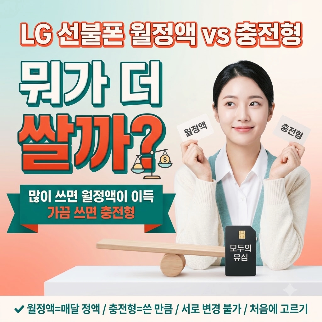 LG 월정액과 선불 비교